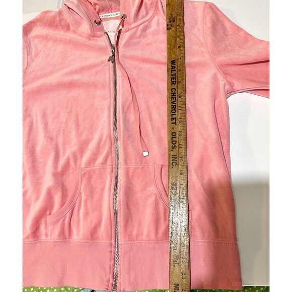 Victoria's Secret PINK Velour Soft Velvet Size Large Full Zip Hoodie Color Pink - Picture 8 of 14